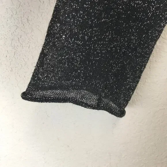 Eileen Fisher Linen Blend Metallic Open Front Sheer Cardigan Lagenlook Size M - Picture 7 of 10